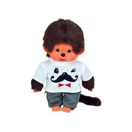 Monchhichi bamse - Dreng med Moustache T-shirt